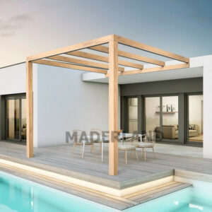 Pergola en bois adossée - modèle BURGOS - 300 x 300 cm