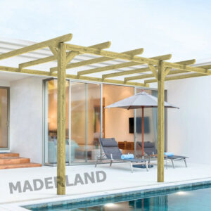 Pergola en bois adossée - modèle OVIEDO - 510 x 300 cm