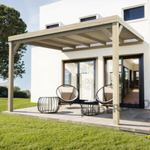 Pergola en bois adossée - modèle REIMS - 600 x 400 cm