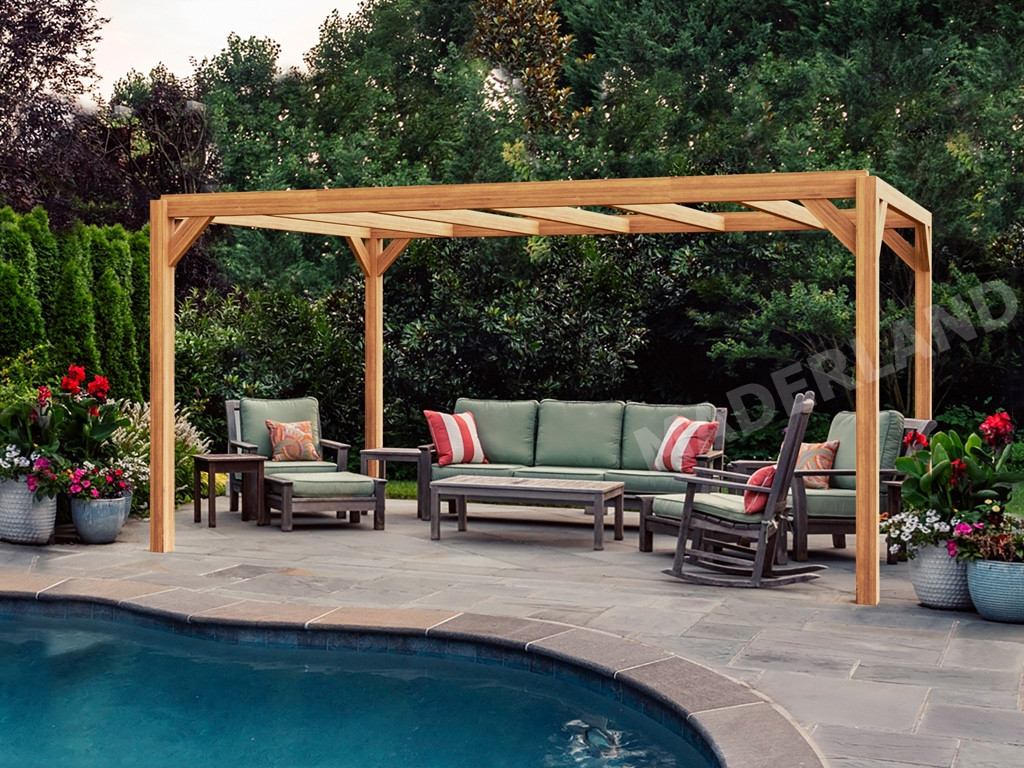 Pergola en bois autoportante - modèle ALICANTE - 500 x 400 cm