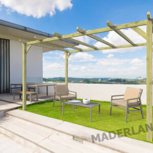 Pergola en bois autoportante - modèle BARCELONA - 420 x 300 cm