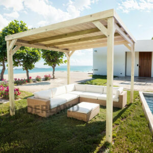 Pergola en bois autoportante - modèle DIJON - 400 x 400 cm