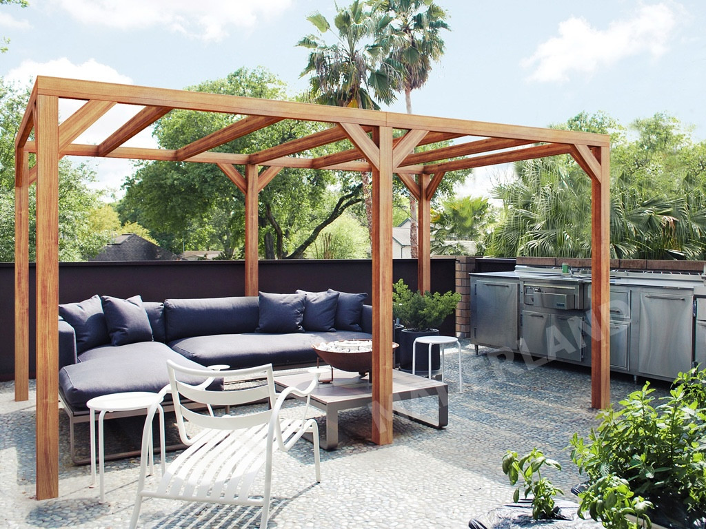 Pergola en bois autoportante - modèle FUENGIROLA - 400 x 400 cm
