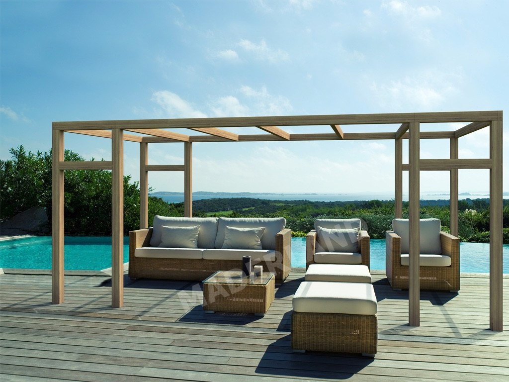 Pergola en bois autoportante - modèle GRANADA - 500 x 300 cm