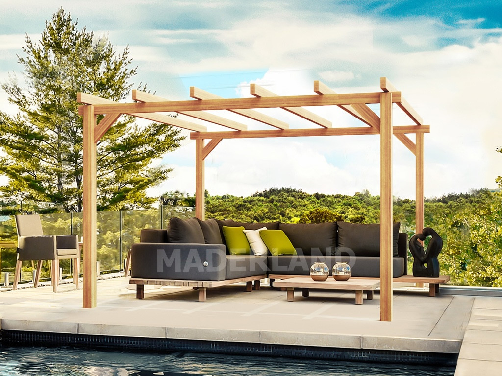 Pergola en bois autoportante - modèle LINARES - 400 x 300 cm