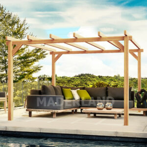 Pergola en bois autoportante - modèle LINARES - 600 x 400 cm
