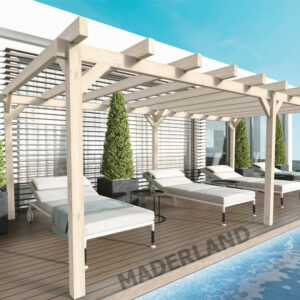 Pergola en bois autoportante - modèle MARSEILLE - 600 x 500 cm