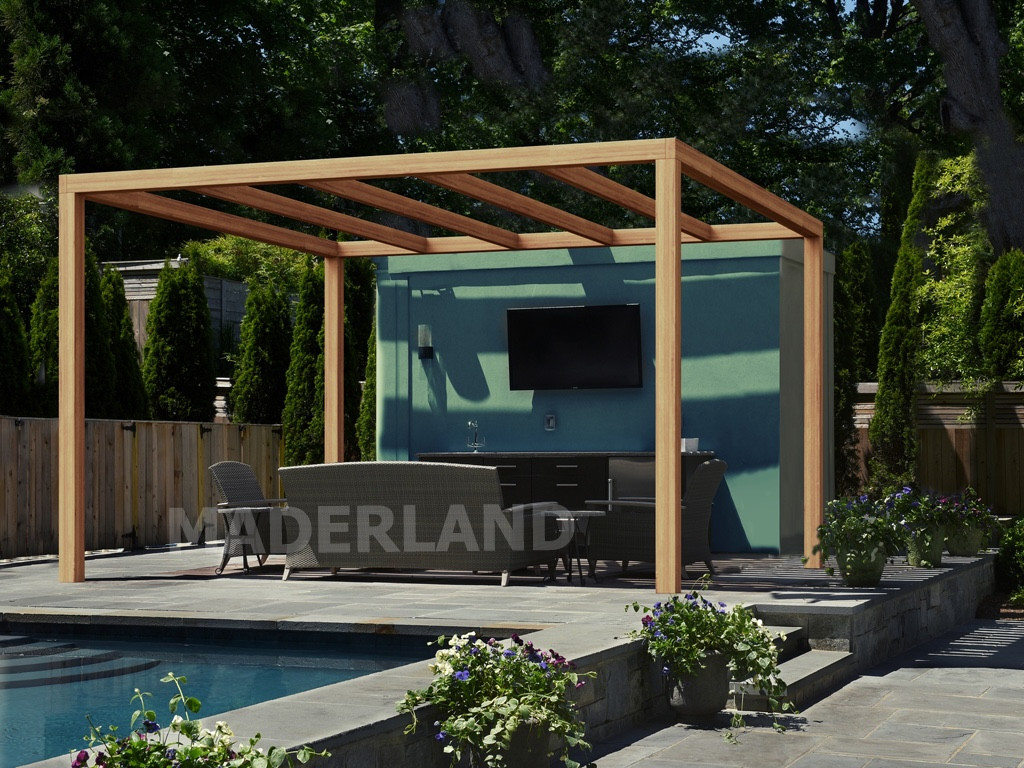 Pergola en bois autoportante - modèle SANTANDER - 400 x 400 cm