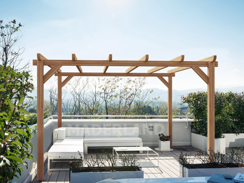 Pergola en bois autoportante - modèle SITGES - 500 x 300 cm