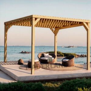 Pergola en bois autoportante - modèle TOULOUSE - 400 x 400 cm