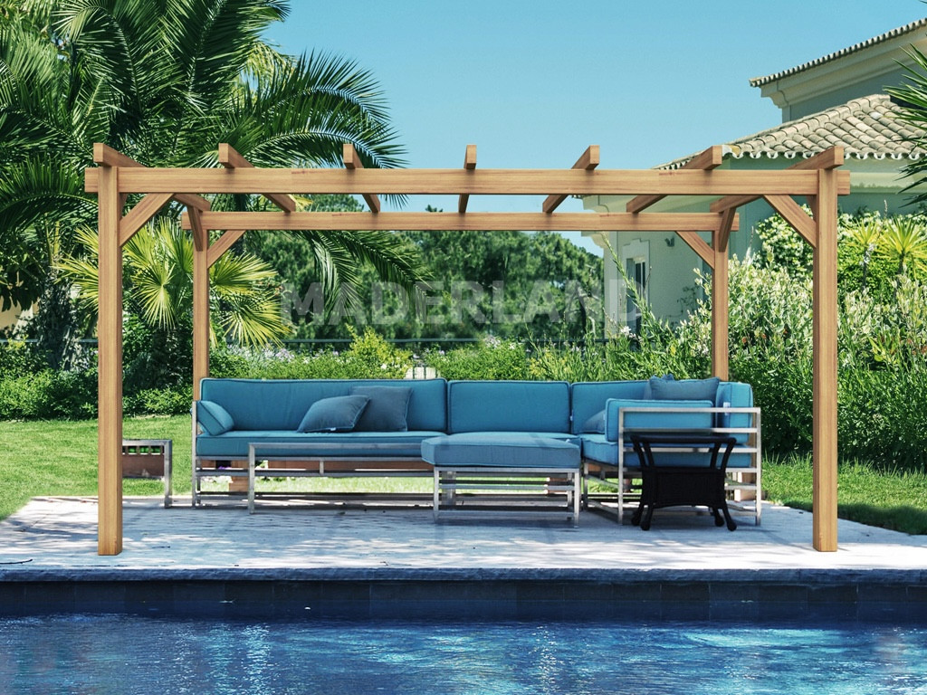 Pergola en bois autoportante - modèle VALENCIA - 800 x 300 cm