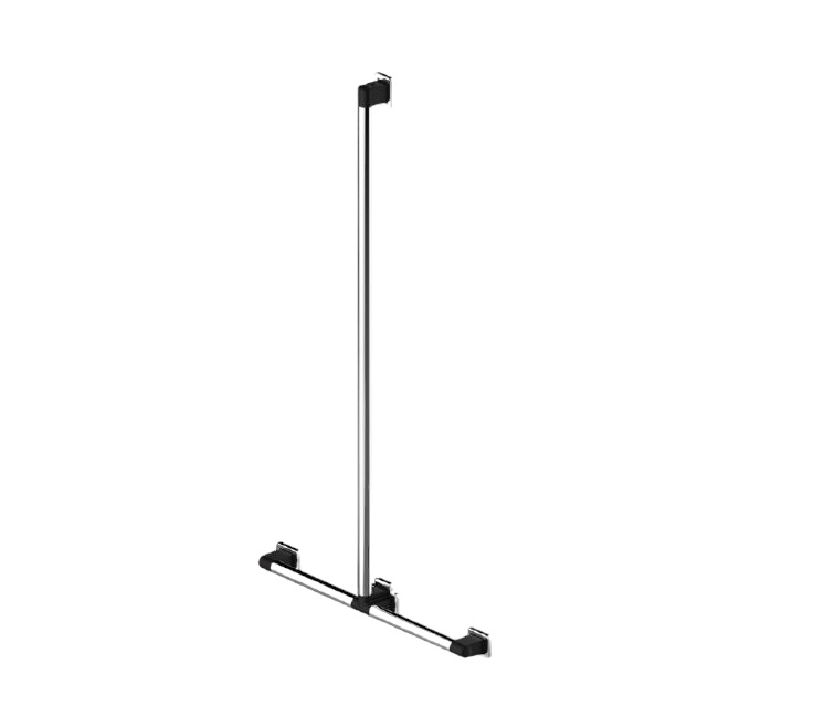 Main courante de douche en T Rugao en acier inoxydable AKW 12014GR-LS