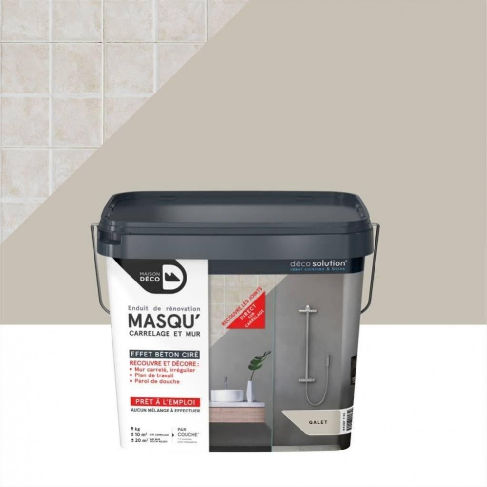 Enduit Masqu'carrelage et mur MAISON DECO, Galet, 9 kg