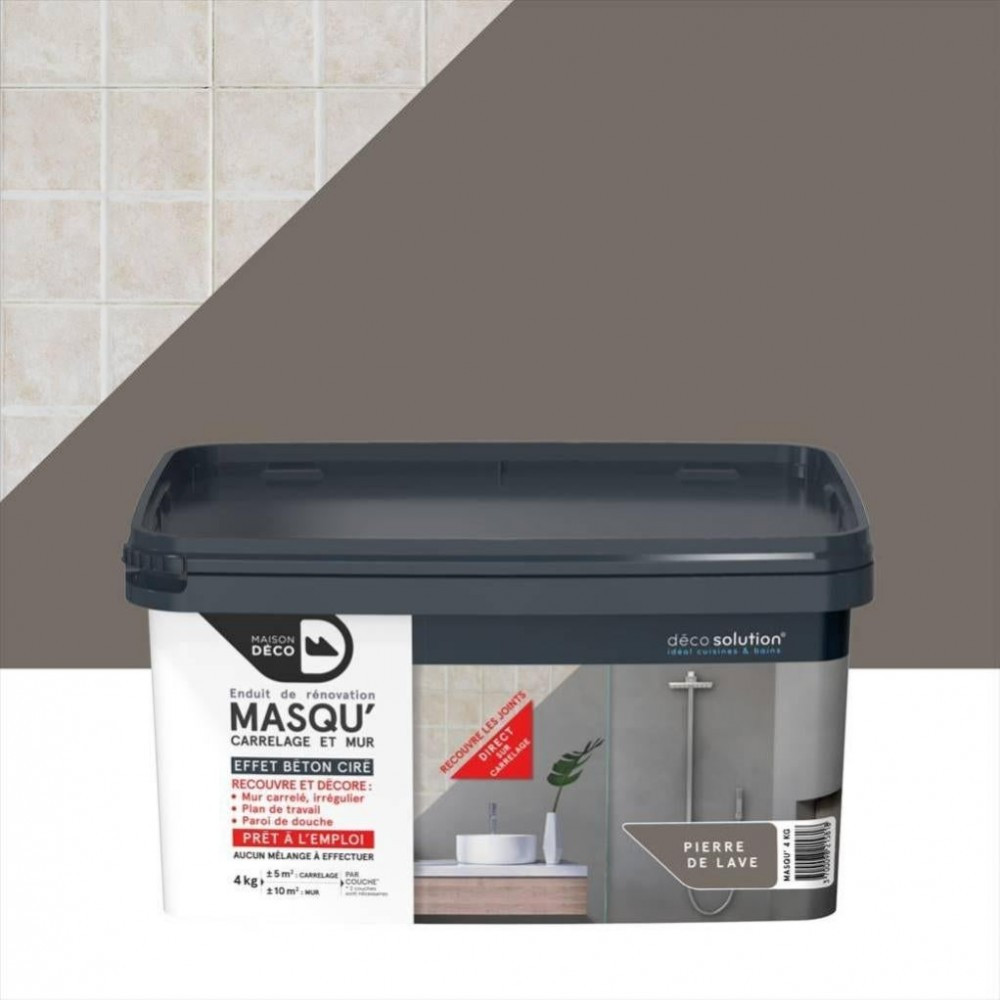 Enduit Masqu'carrelage et mur MAISON DECO, pierre de lave, 4 kg