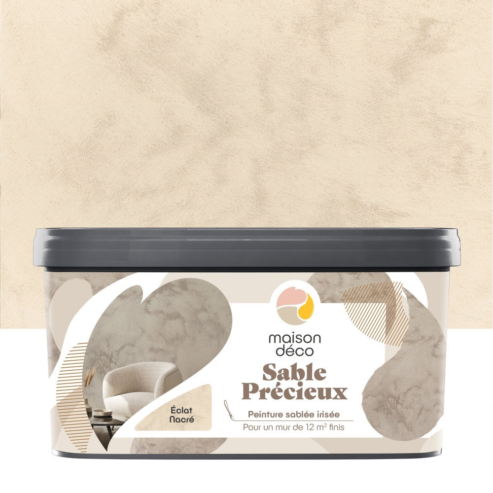 Peinture à effet, Sable precieux MAISON DECO, eclat nacre, sablé, 2l