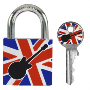 Cadenas massif d'une largeur de 30 mm - motif imprimé guitare