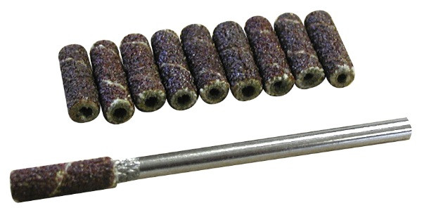 10 tambours abrasifs haute qualité Ø 4 mm + support