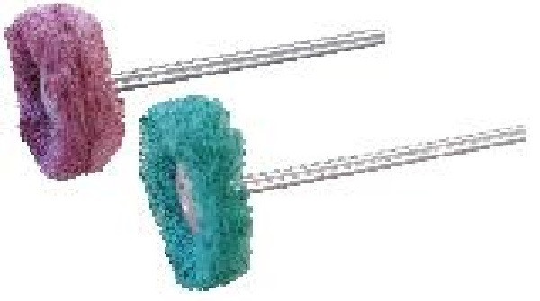 2 polissoirs éponge abrasive dure Ø 20 mm
