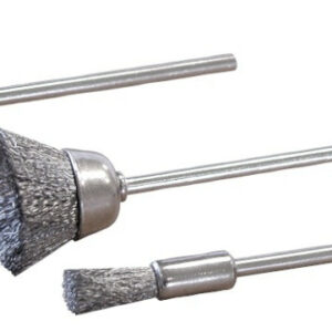3 brossettes acier (roue, cuvette et pinceau)