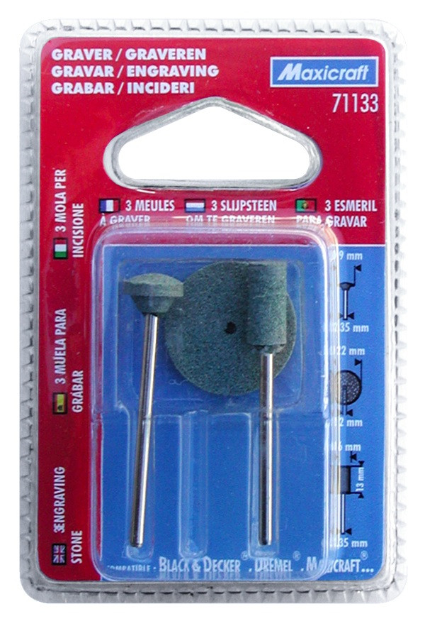 3 meules silicium (cylindrique, lenticulaire, disque)
