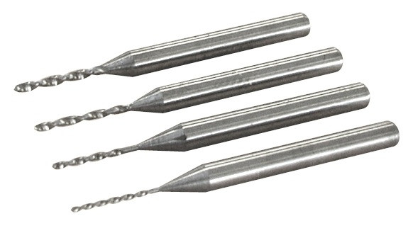 4 forêts carbure tungstène 0,6 à 1,2 mm