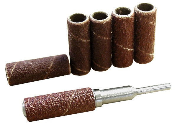 6 tambours abrasifs Ø 9 mm + support