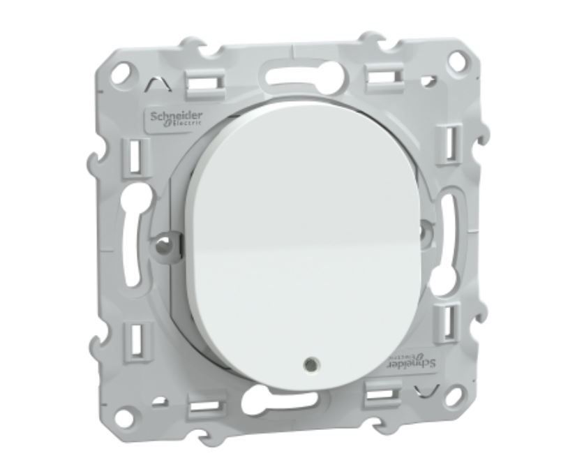 Mécanisme poussoir OVALIS à fermeture lumineux blanc LED bleu 250 V SCHNEIDER ELECTRIC S320276