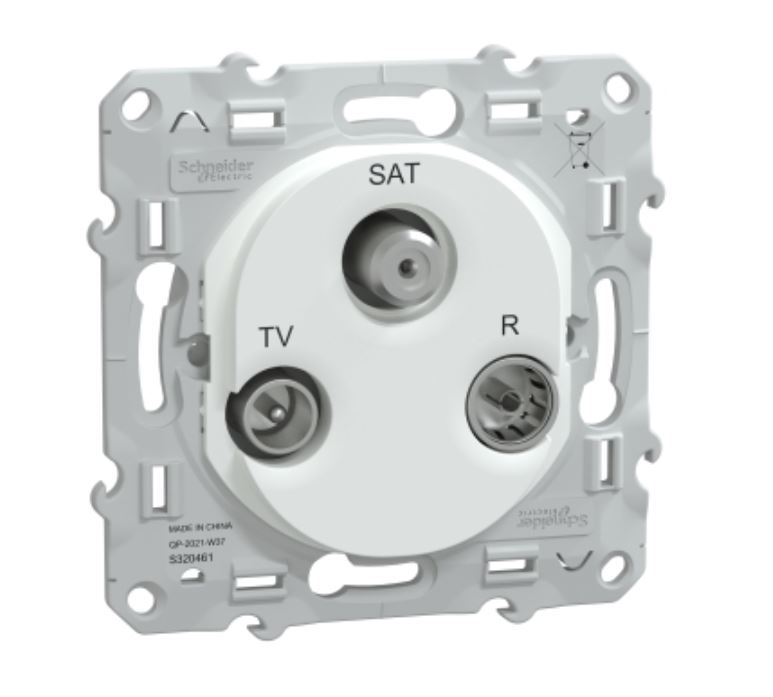 Mécanisme prise OVALIS TV -R-SAT blanc SCHNEIDER ELECTRIC S320461