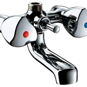 Mélangeur bain-douche bicommande M1/2'' avec bec fixe DELABIE D2410