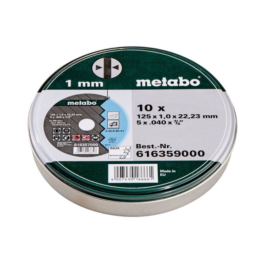 10 meules de tronçonnage SP Inox - 125 x 1,0 x 22,23