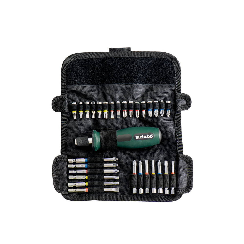 Assortiment d'embouts avec tournevis en étui souple - 30 pièces