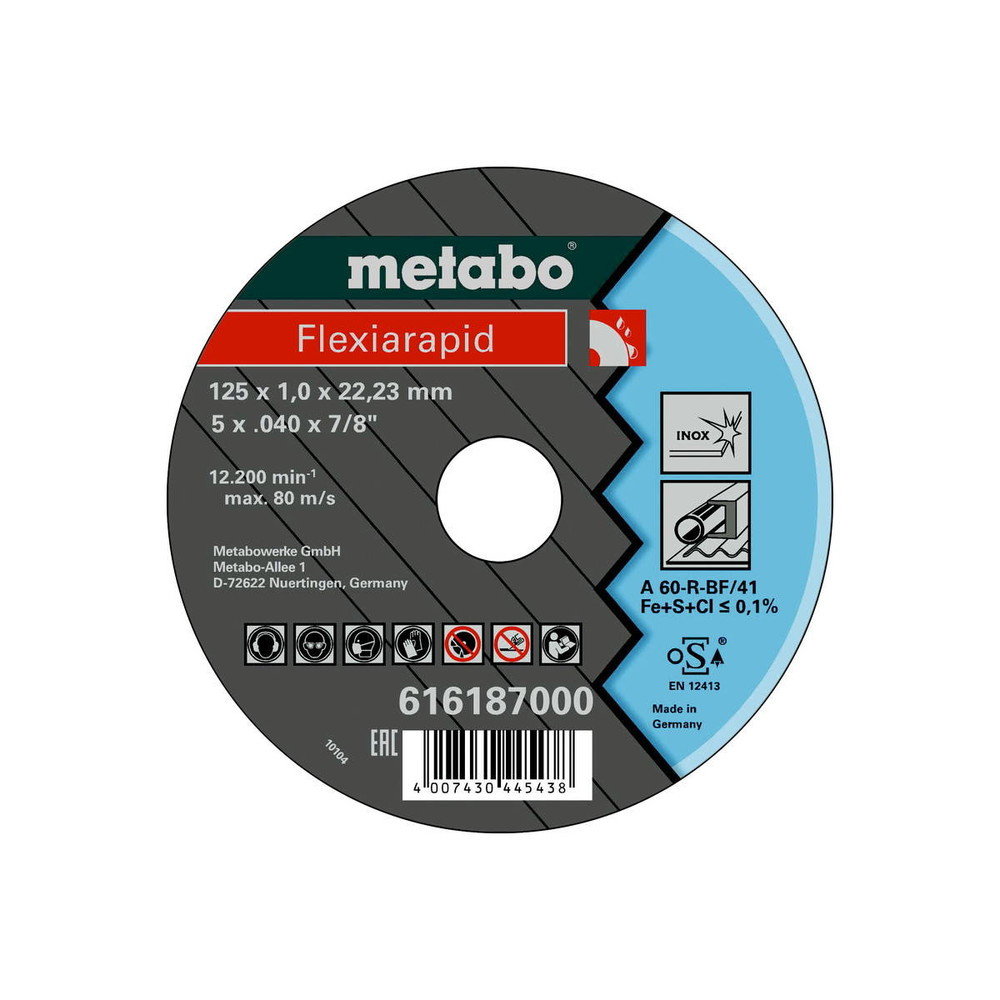 Flexiarapid acier inoxydable TF 41 - 125 x 1,0 x 22,2 3