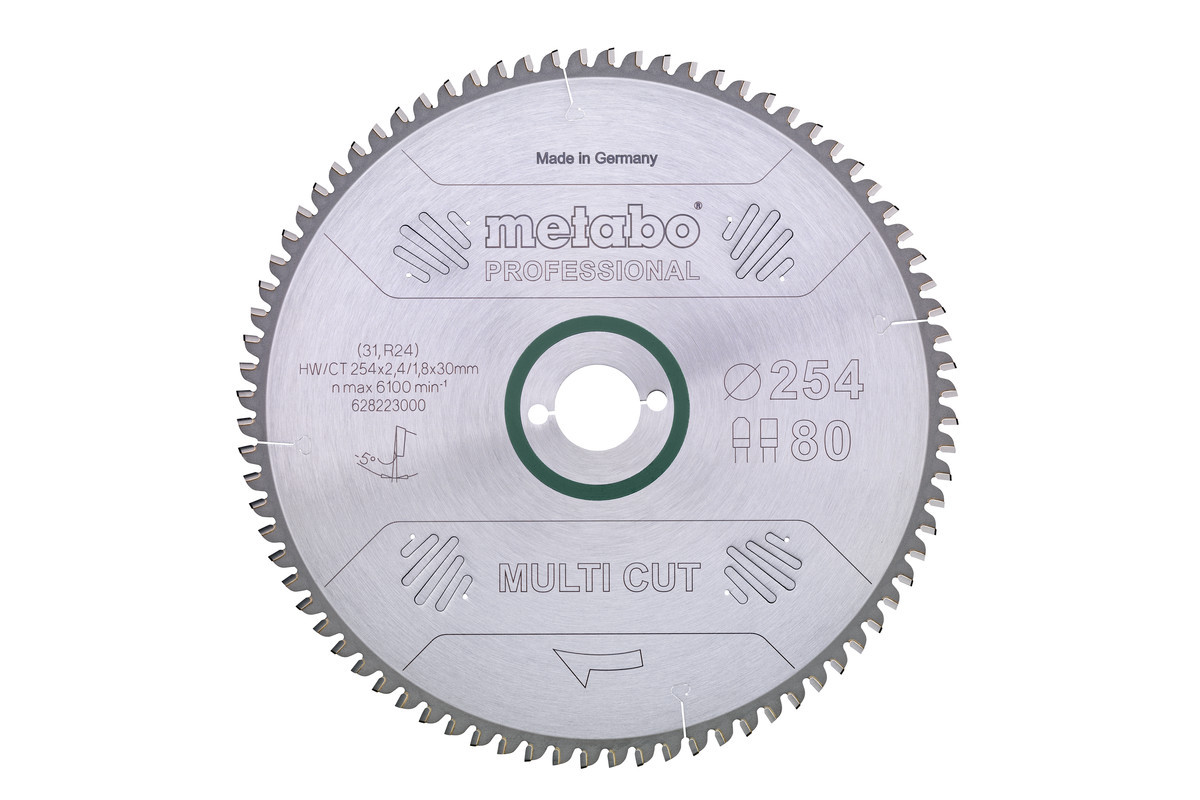 Lame "Multi Cut" HW/CT 254x30,80FZ/TZ -5° pour scie circulaire