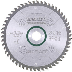 Lame Pro "Multi Cut" HW/CT 216x30,60 FZ/TZ - 5° pour scie circulaire