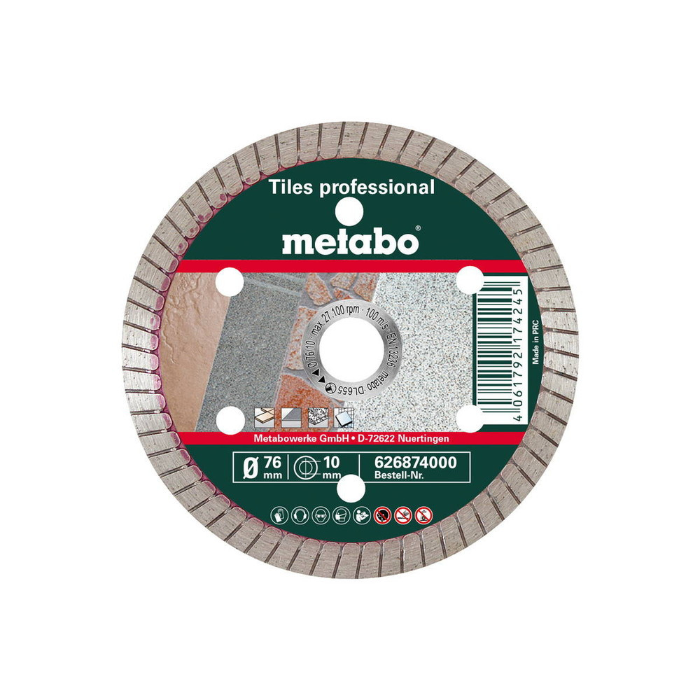Meule de tronçonnage diamantée - TP Carrelage professional - Ø76 x 10 mm