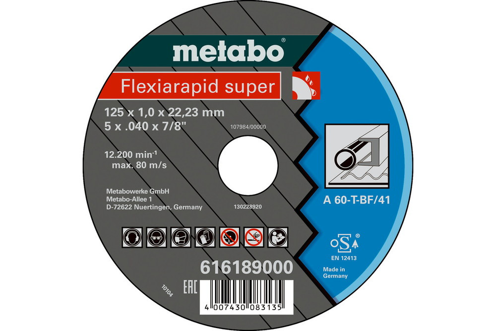 Meules de tronçonnage Flexiamant super 125x1,0x22,2 acier