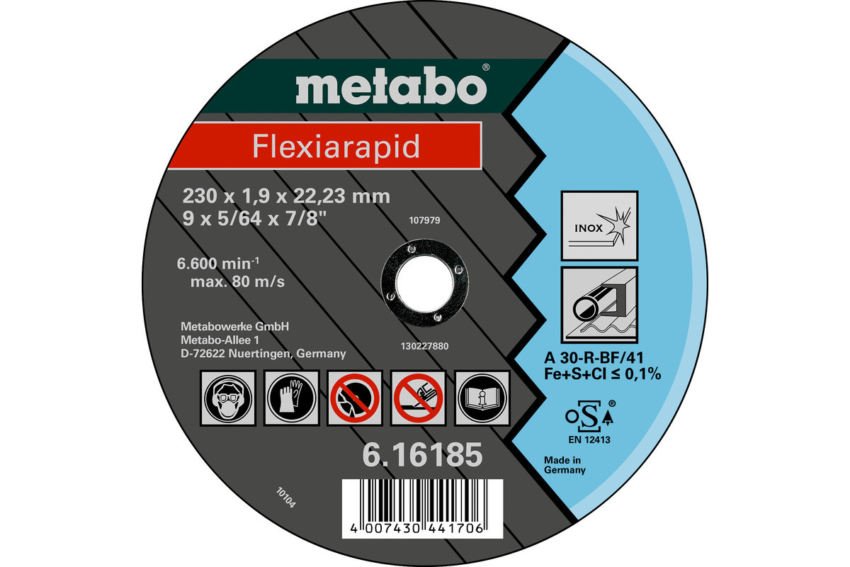 Meules de tronçonnage Flexiarapid 150x1,6x22,2 acier inoxydable