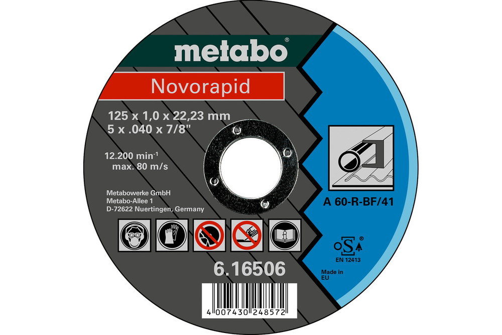 Meules de tronçonnage Novorapid 125x1,0x22,23 acier