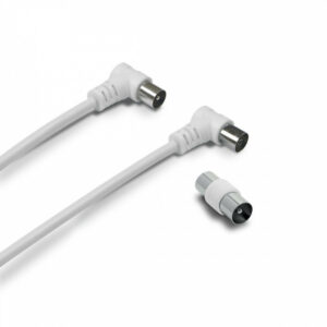 Cable coaxial male/femelle coudee, 2m, Metronic