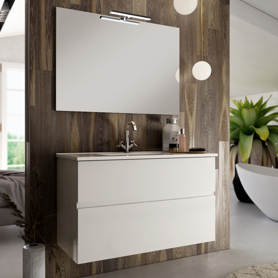 Meuble de salle de bain 70 cm simple vasque 2 tiroirs MIG MIG blanc COSYNEO NIZMIG70BLABLA