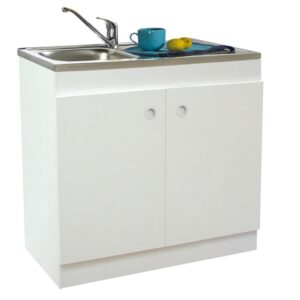 Meuble sous évier DECLIQ 100 x 60 cm 2 portes avec charnières invisibles NÉOVA S13N22100