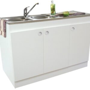 Meuble sous évier DECLIQ 120 x 60 cm 3 portes avec charnières invisibles NÉOVA S13N23120