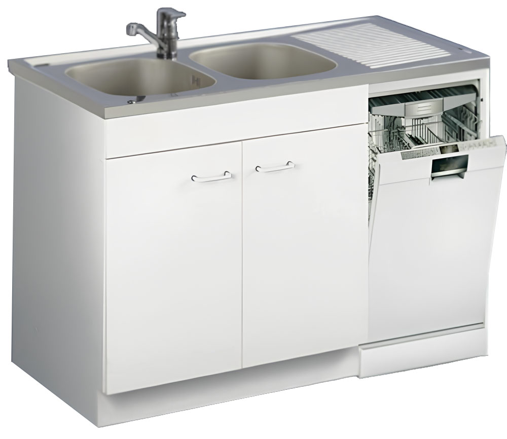 Meuble sous évier lave vaisselle 140 avec jambage AQUARINE 200161