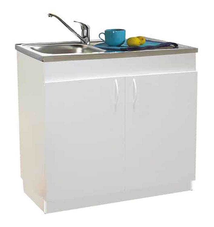 Meuble sous-évier mélaminé SIM'HYDRO 2 portes 900 x 600 mm NÉOVA S12N42090H