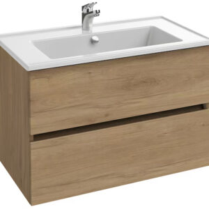 Meuble sous plan-vasque TOLBIAC 80 cm 2 tiroirs chêne colorado JACOB DELAFON EB2352-ECD