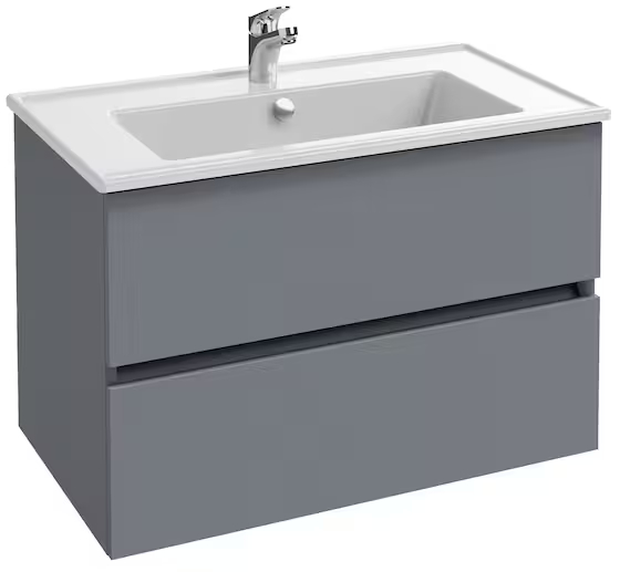 Meuble sous plan-vasque TOLBIAC 80 cm 2 tiroirs gris JACOB DELAFON EB2352-NGY
