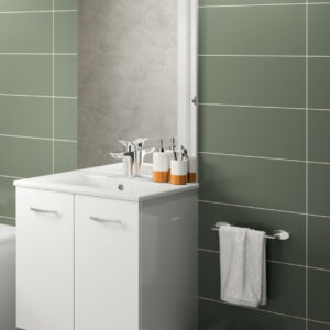 Meuble suspendu sous vasque PRIMO L 60 cm avec 2 portes blanc + pieds NÉOVA A2310976