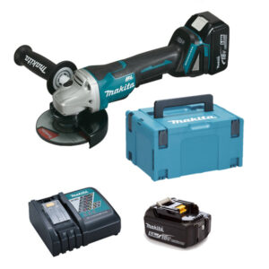 Meuleuse 18 V 125 mm + 2 batteries 5 Ah + chargeur rapide + coffret MAKPAC MAKITA DGA508RTJ