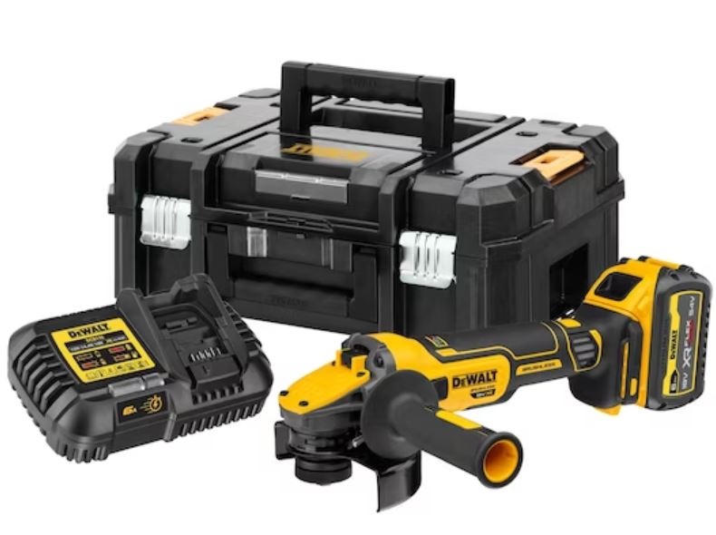 Meuleuse 18 V XR ADVANTAGE BRUSHLESS 125 mm + batterie 6 Ah + chargeur multivoltage + coffret T-STAK DEWALT DCG409T1-QW