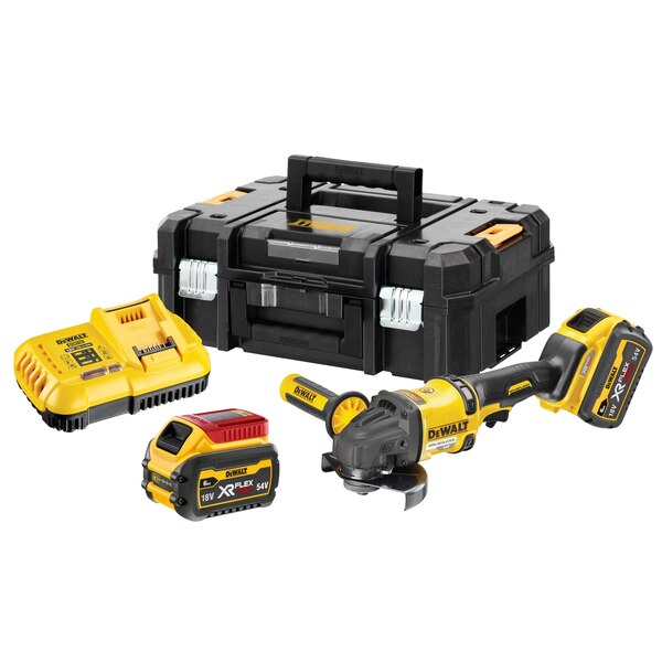 Meuleuse 54V/18V XR FlexVolt 125 mm + 2 batteries 2/6Ah + chargeur en coffret TSTAK II DEWALT DCG418T2-QW